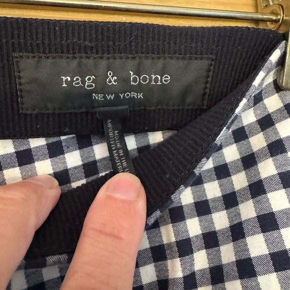 Rag & Bone High Waist  Gingham Checkered Pants Cropped 4 - Picture 5 of 10